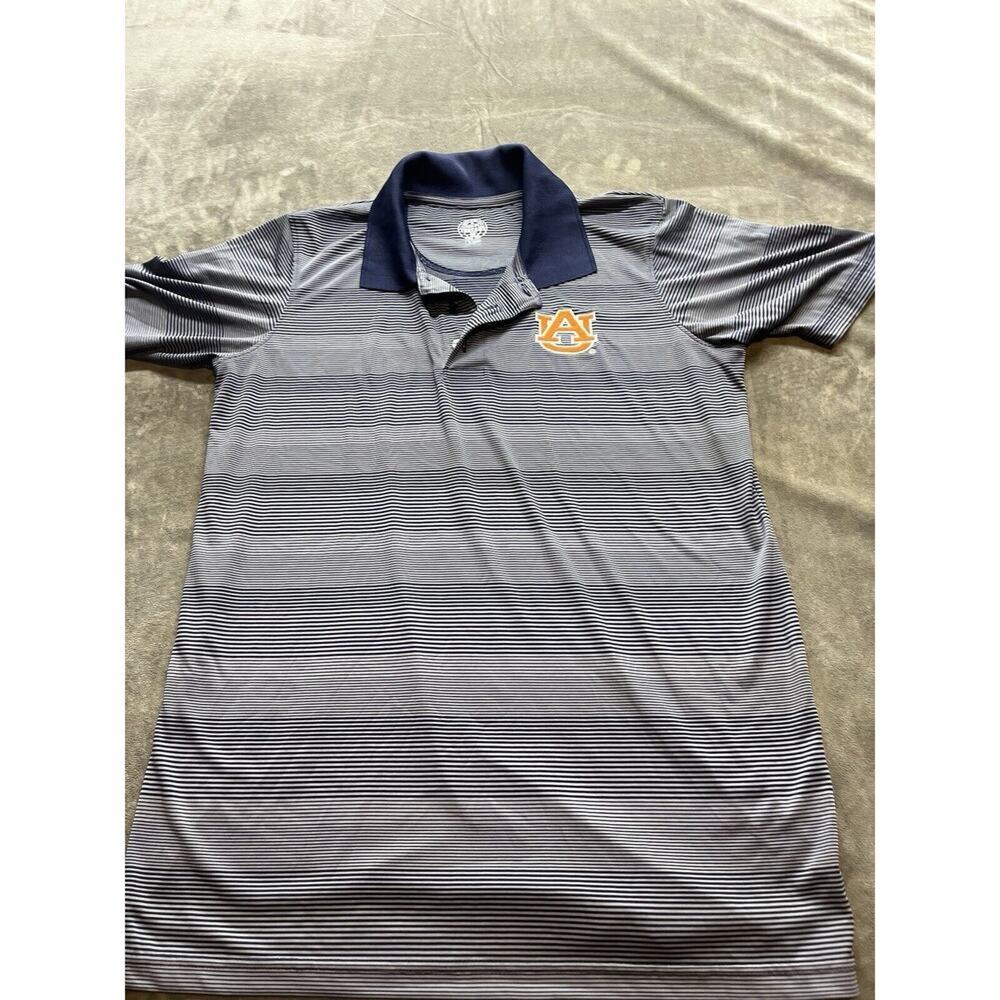 Auburn Tigers Size m Men’s polo AU gray striped short sleeve